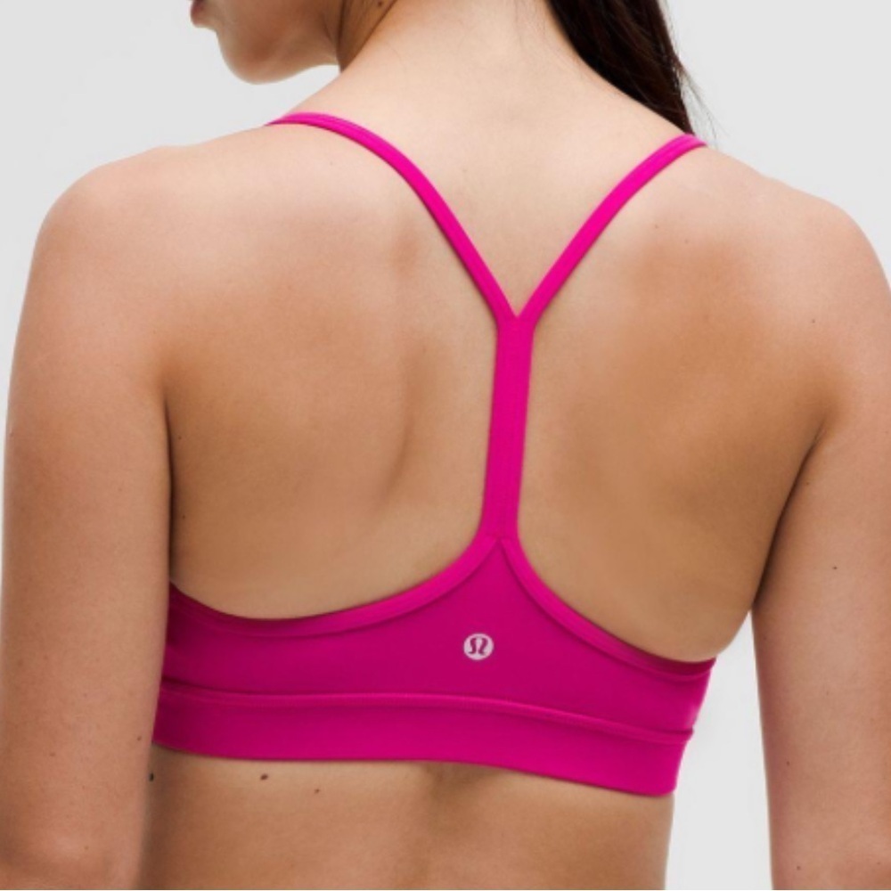 lululemon flow Y NULU bra hot pink color (RIPR CODE COLOR) size 6 PTP 14” NWT